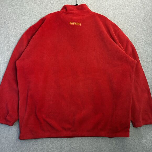 Ferrari Red Fleece Quarter Zip Pullover Men’s 2XL LA Loving Embroidered Horse - Picture 6 of 7